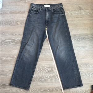 MOTHER Gray Straight Leg Jeans with Vintage Wash